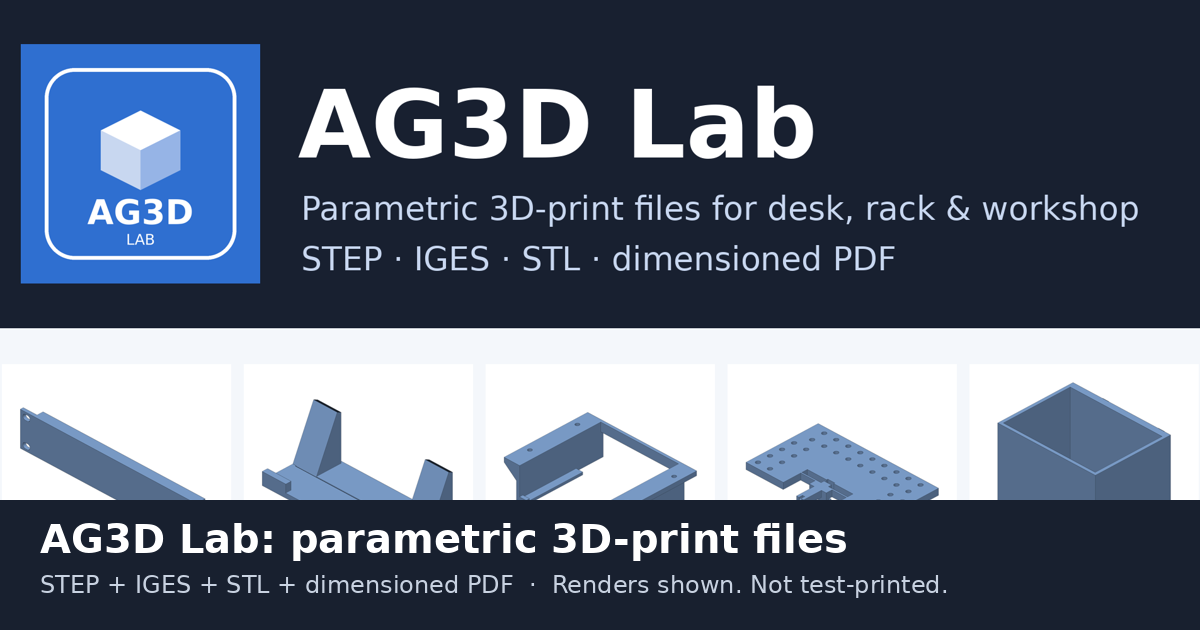 AG3D Lab: Homelab bundle of 10-inch rack and Raspberry Pi mounts, STEP and STL download